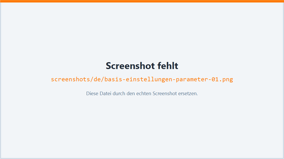 Screenshot: NCS-Addon Parameter