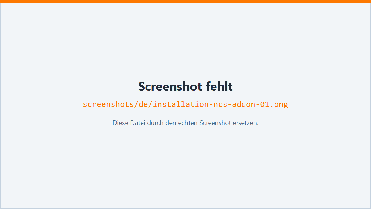Screenshot: NCS-AddOn installieren