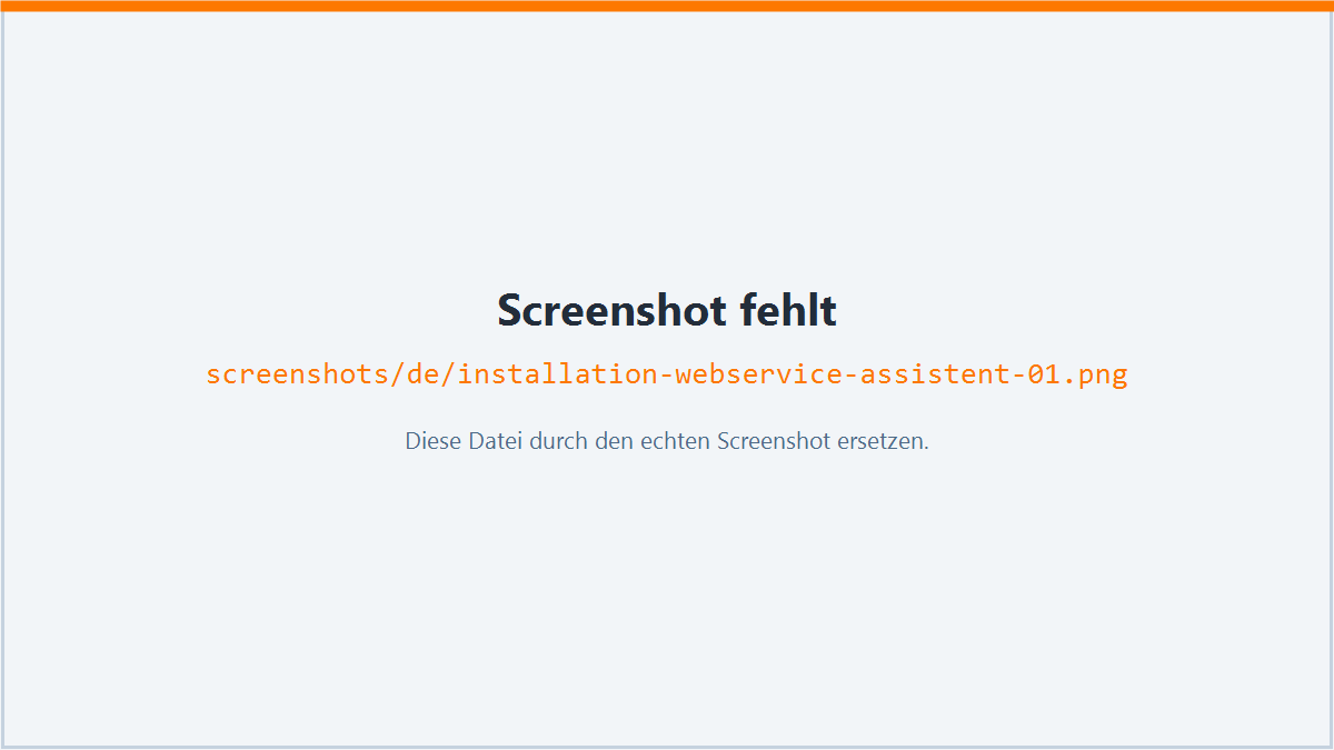 Installationsassistent des NCS-Webservice