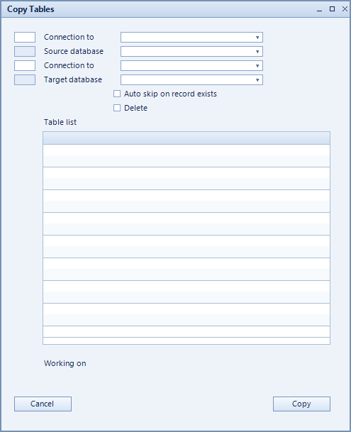 Copy tables